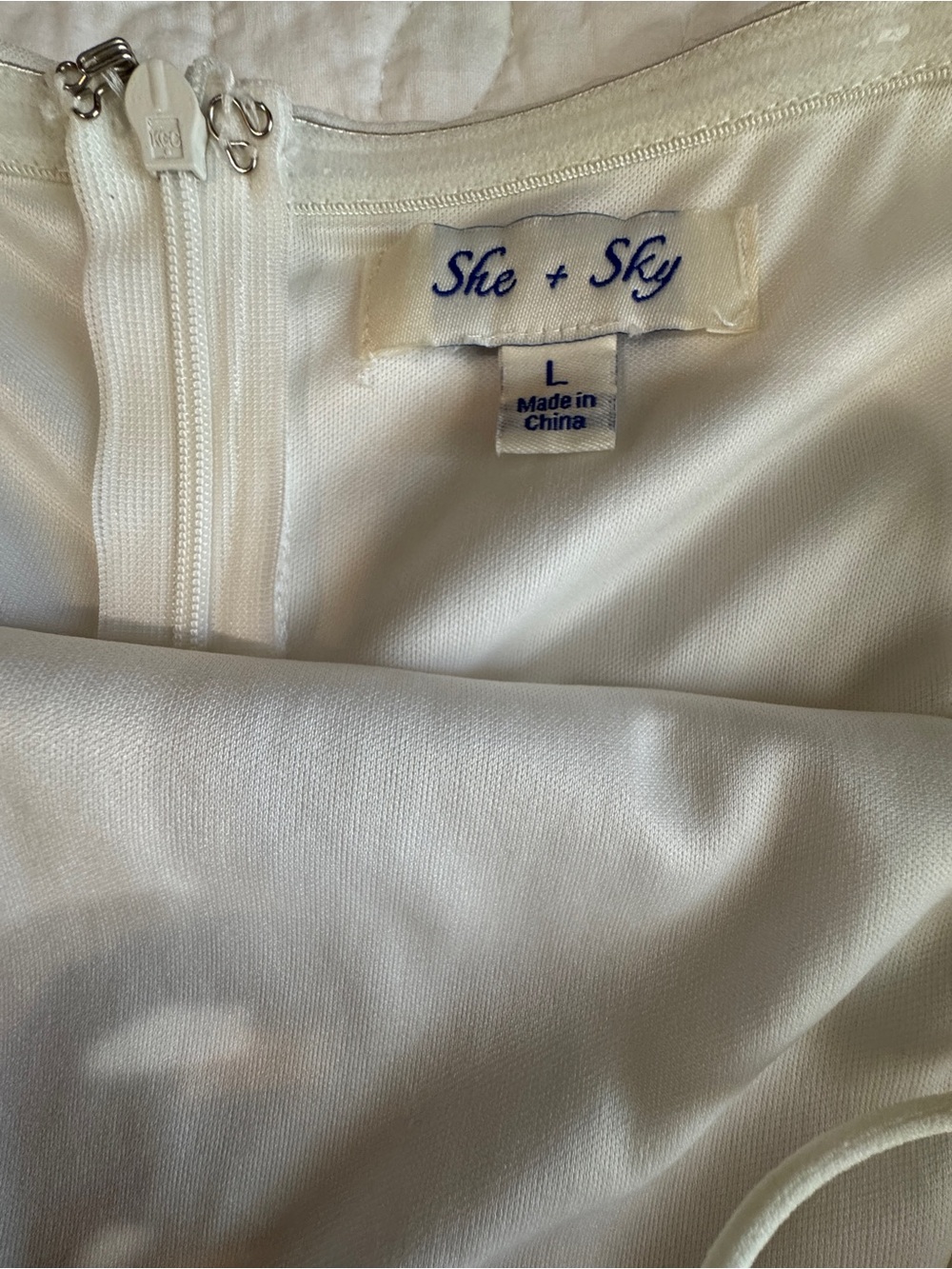 White Spaghetti Strap Ruffle Romper by She and Sky, large feminine romantic - Picture 4 of 12